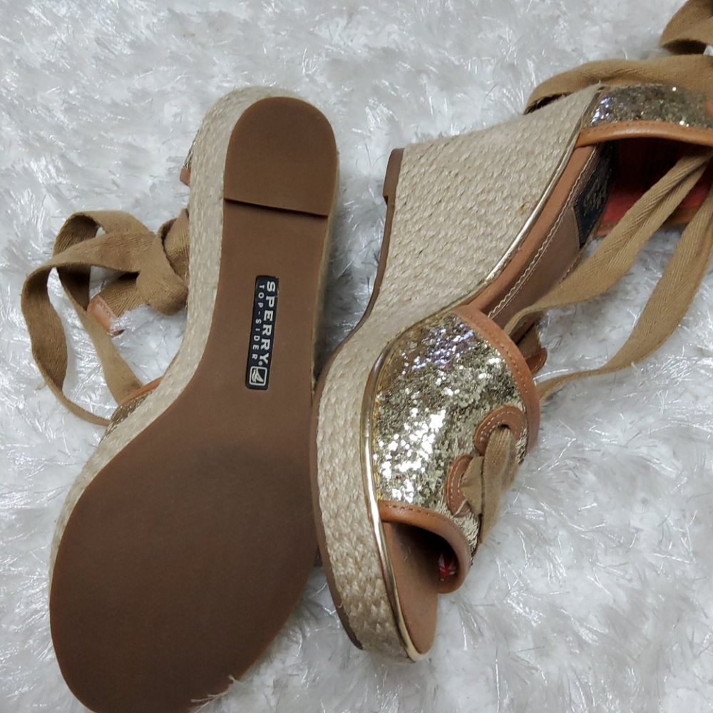 Sperry espadrill glittery sandals size 8.5 - Picture 9 of 13